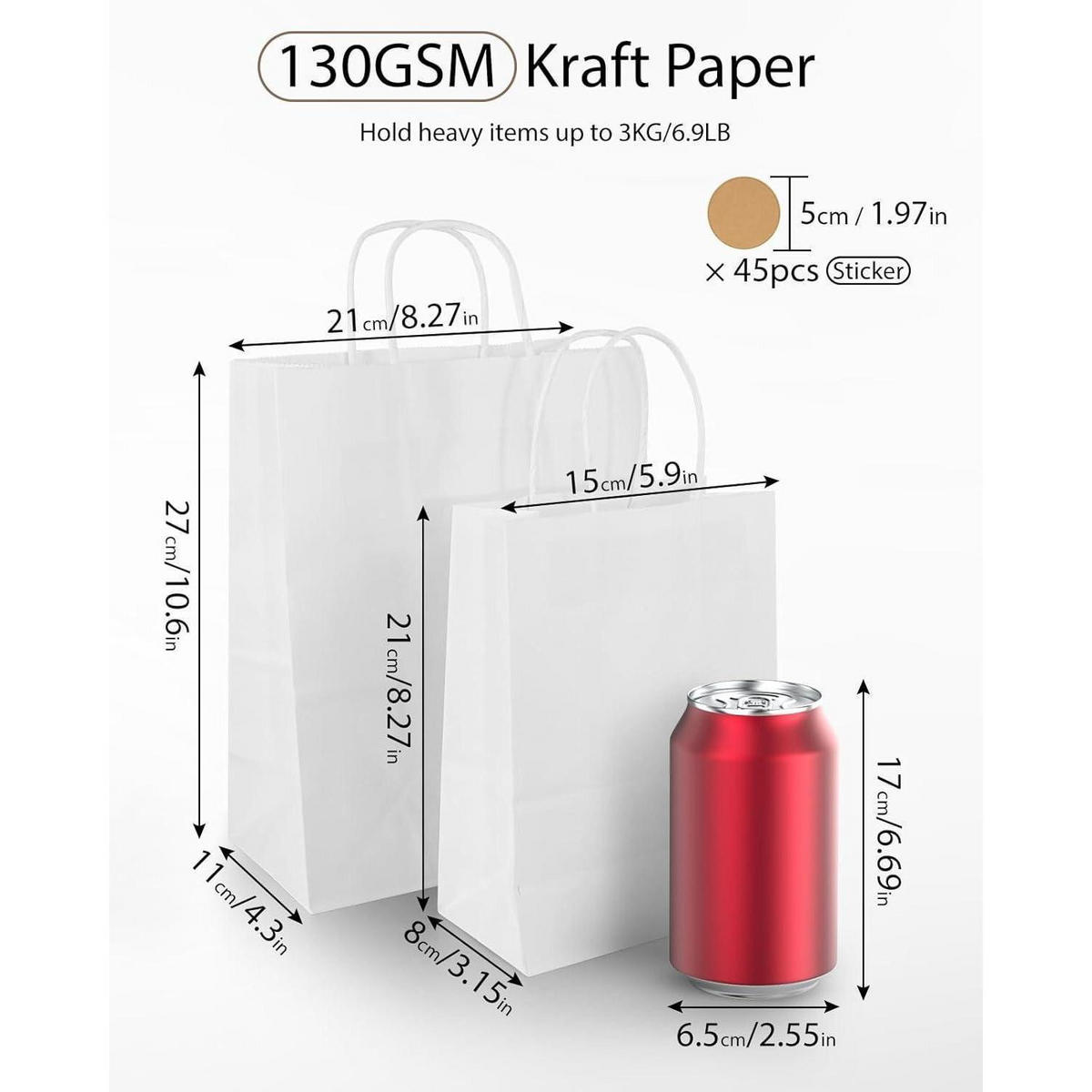 GESCHENKTÜTEN 40 Stück Weiß 21 x 27 x 11 cm - Weiß, Papier (21/11/21cm)