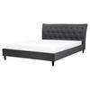 POLSTERBETT mit Lattenrost 160x200 cm Grau Saverne - Dunkelgrau, Textil (160/200cm) - Beliani