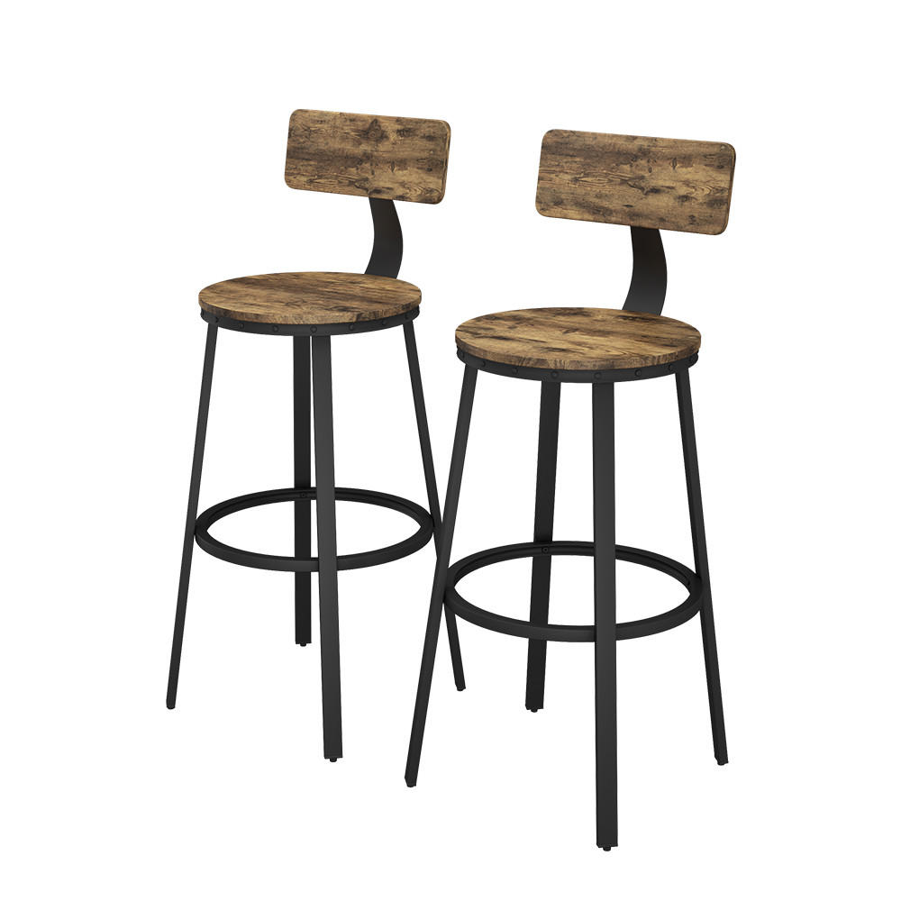 BARHOCKER Caracas Eiche rustikal 34 x 102 cm 2er Set - Wildeiche/Schwarz, Holzwerkstoff (34/102/55cm) - Vicco