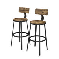 BARHOCKER Caracas Eiche rustikal 34 x 102 cm 2er Set - Wildeiche/Schwarz, Holzwerkstoff (34/102/55cm) - Vicco