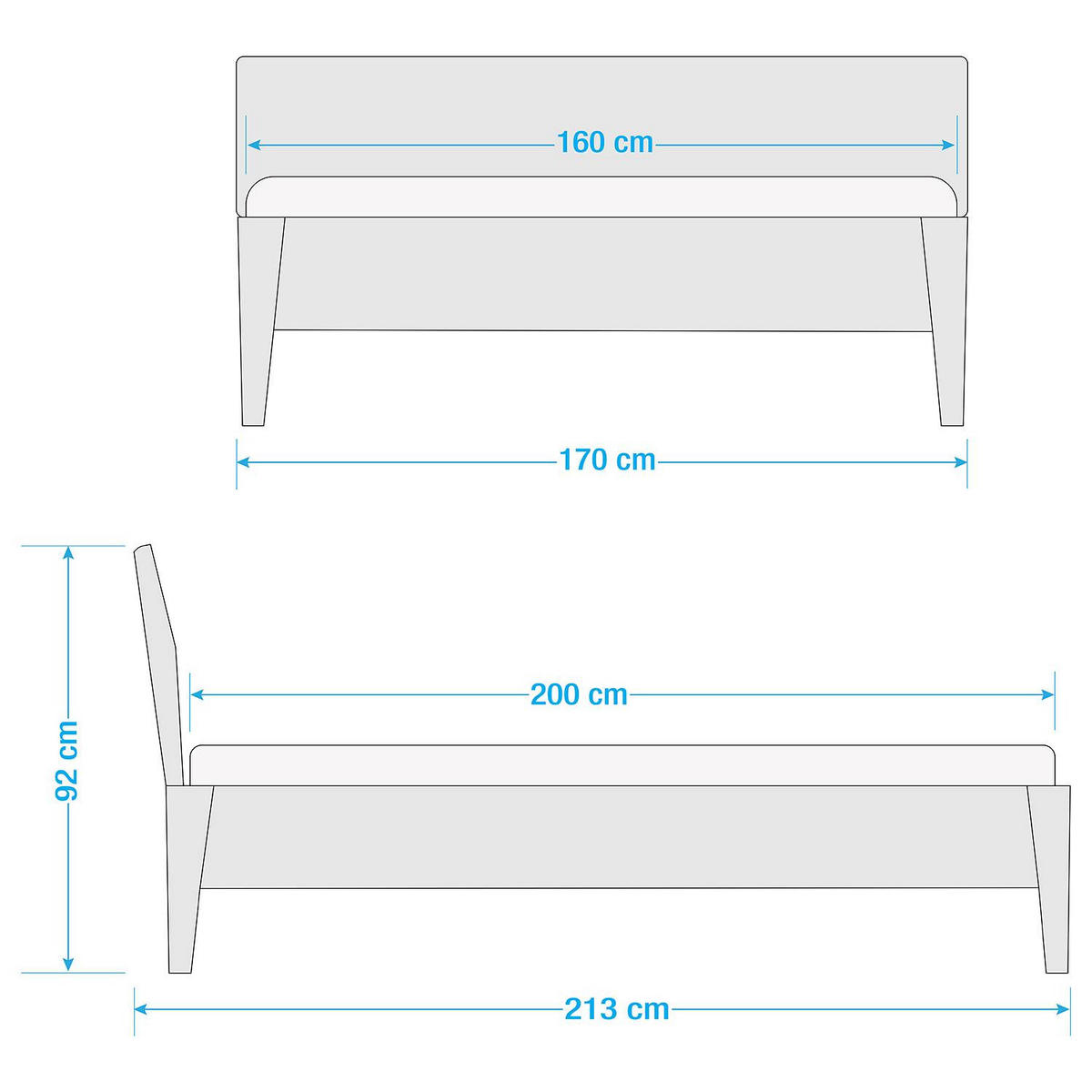 BETT - Massivholz - Eichefarben, Holz (160/200cm) - home24