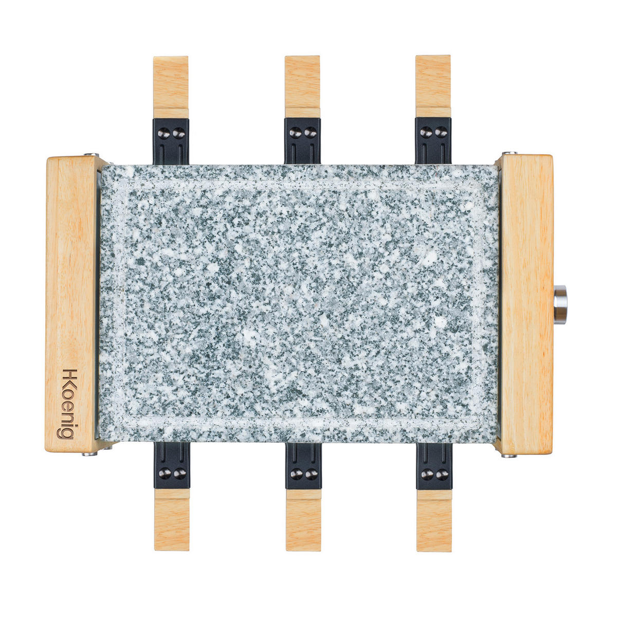 RACLETTE-GERÄT WOD6, Grau, für 6 Personen, Holzausführung, Naturstein - Zirbelkieferfarben, Holz (22.5/13/38.4cm) - HKoenig