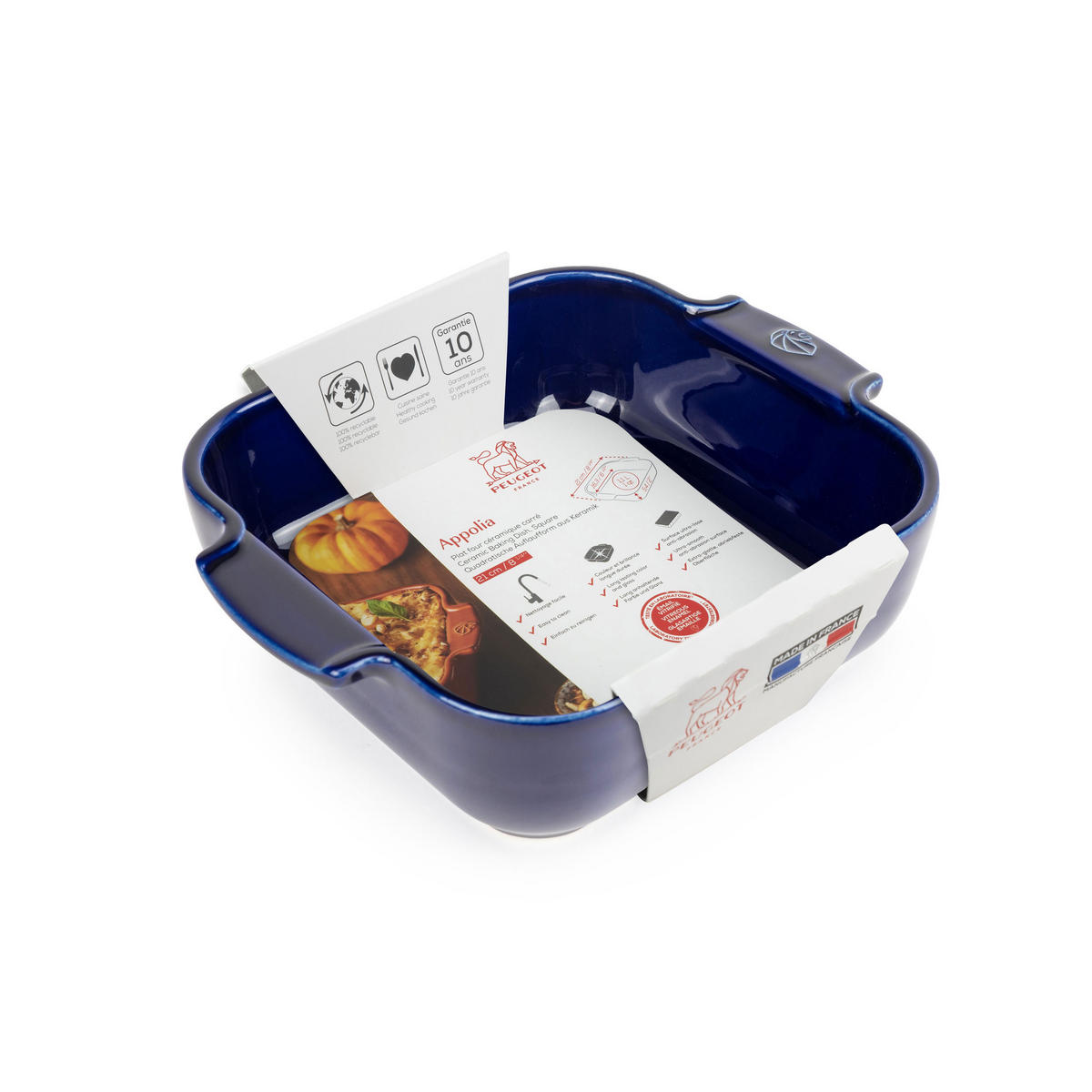 AUFLAUFFORM Keramik Appolia 21cm Quadratisch Blau Spülmaschinenfest - Blau, Keramik (17.5/21/6cm) - PEUGEOT