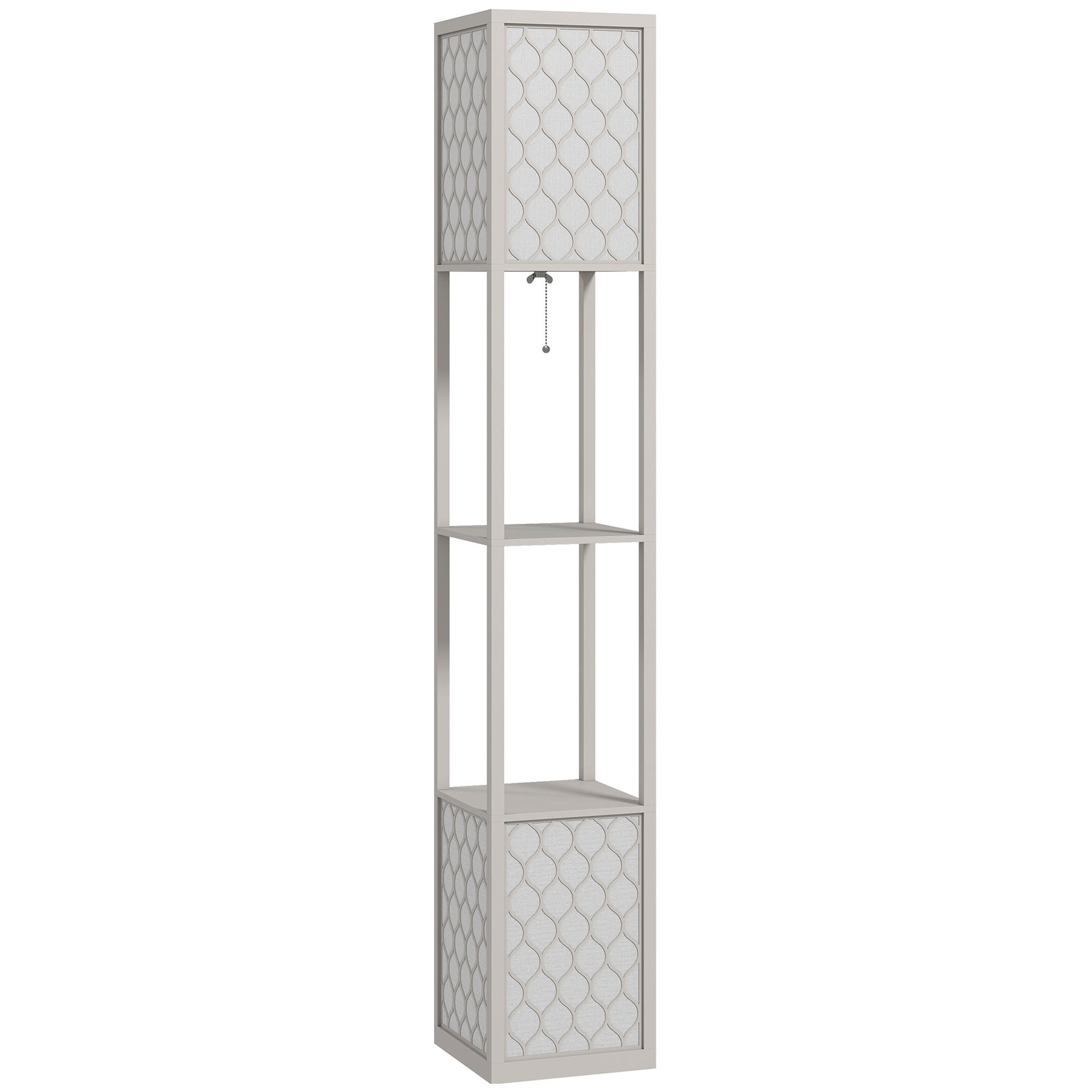 STEHLAMPE MDF Kunststoff Hellgrau - Hellgrau, Holzwerkstoff (26/26/156cm) - HOMCOM