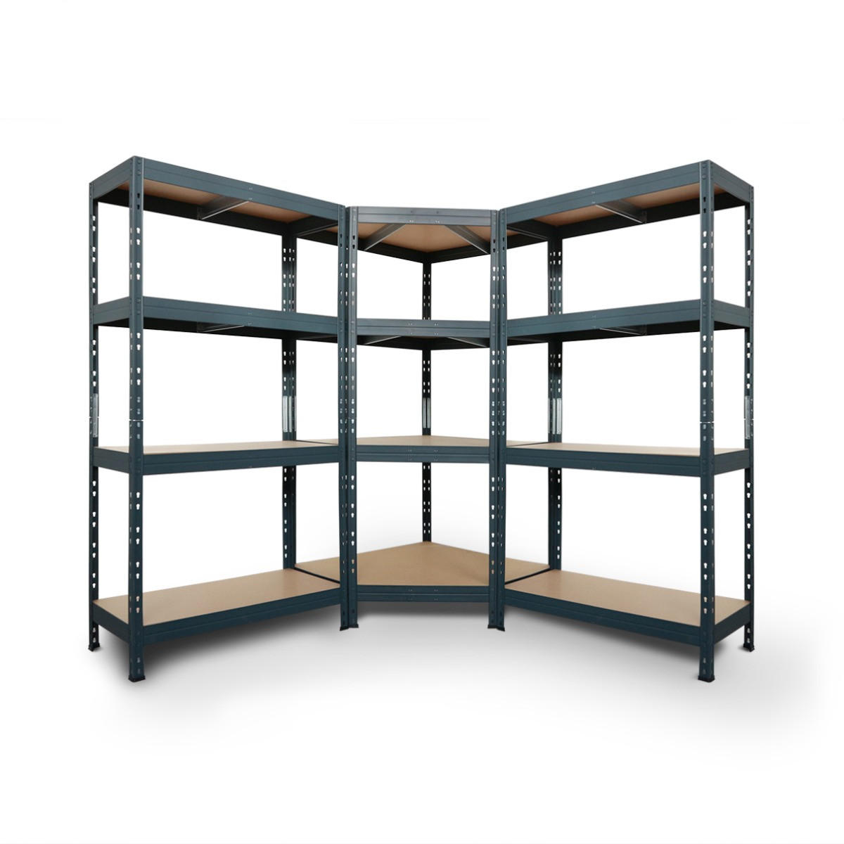 REGALSYSTEM 180x180x180x45cm 4B. grau - Grau, Metall (360/180/45cm) - AR Shelving