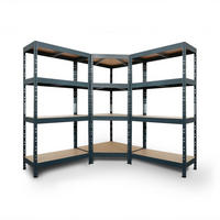 REGALSYSTEM 180x180x180x45cm 4B. grau - Grau, Metall (360/180/45cm) - AR Shelving