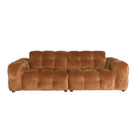 SOFA 3-SITZER Hackman Samt Cognac/ Braun - Cognac/Braun, Kunststoff (264/84/102cm) - Dutchbone