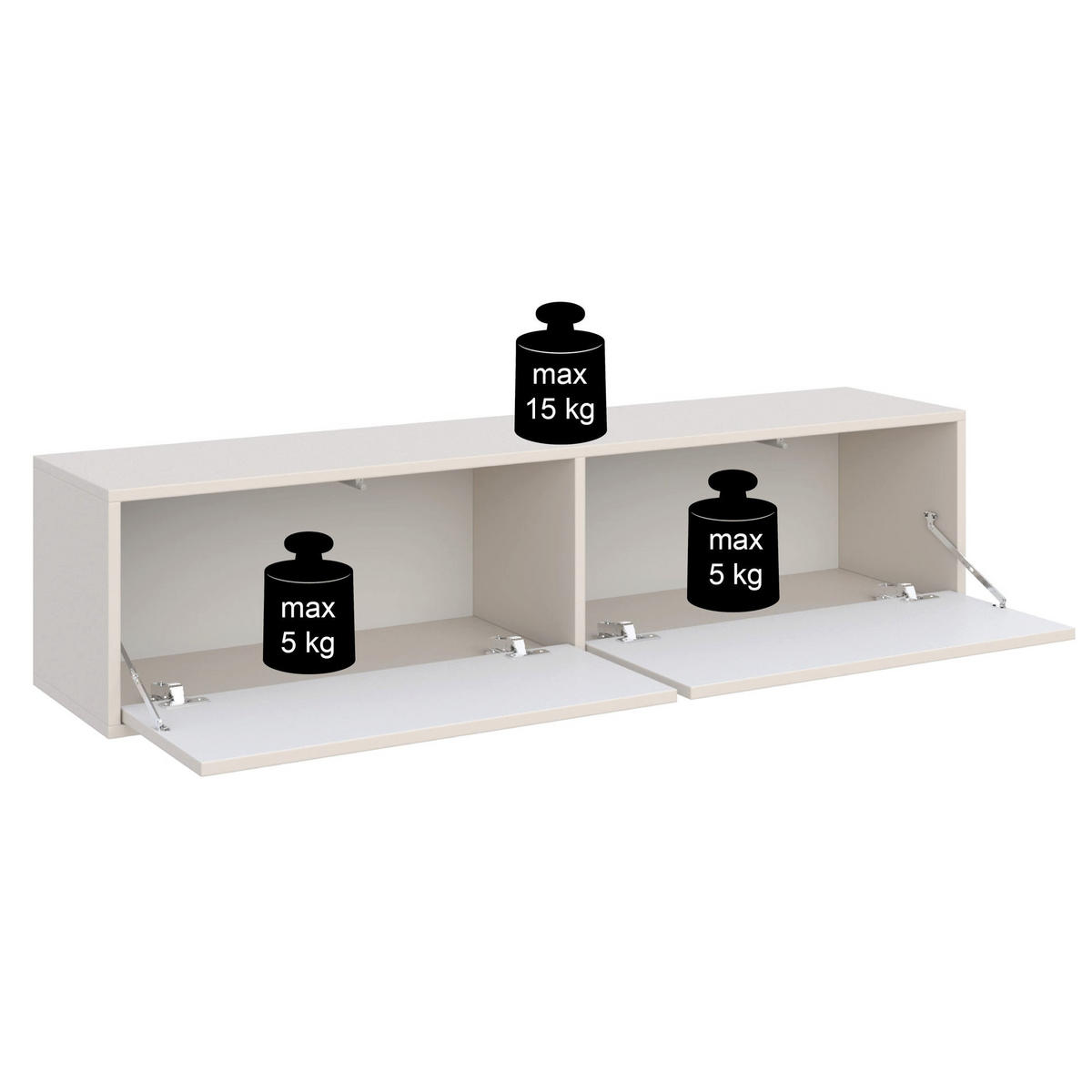 TV-HÄNGEBOARD Velveto 2-türig, Schwarz, 140 cm - Schwarz, Holzwerkstoff (140/30/30cm) - Selsey