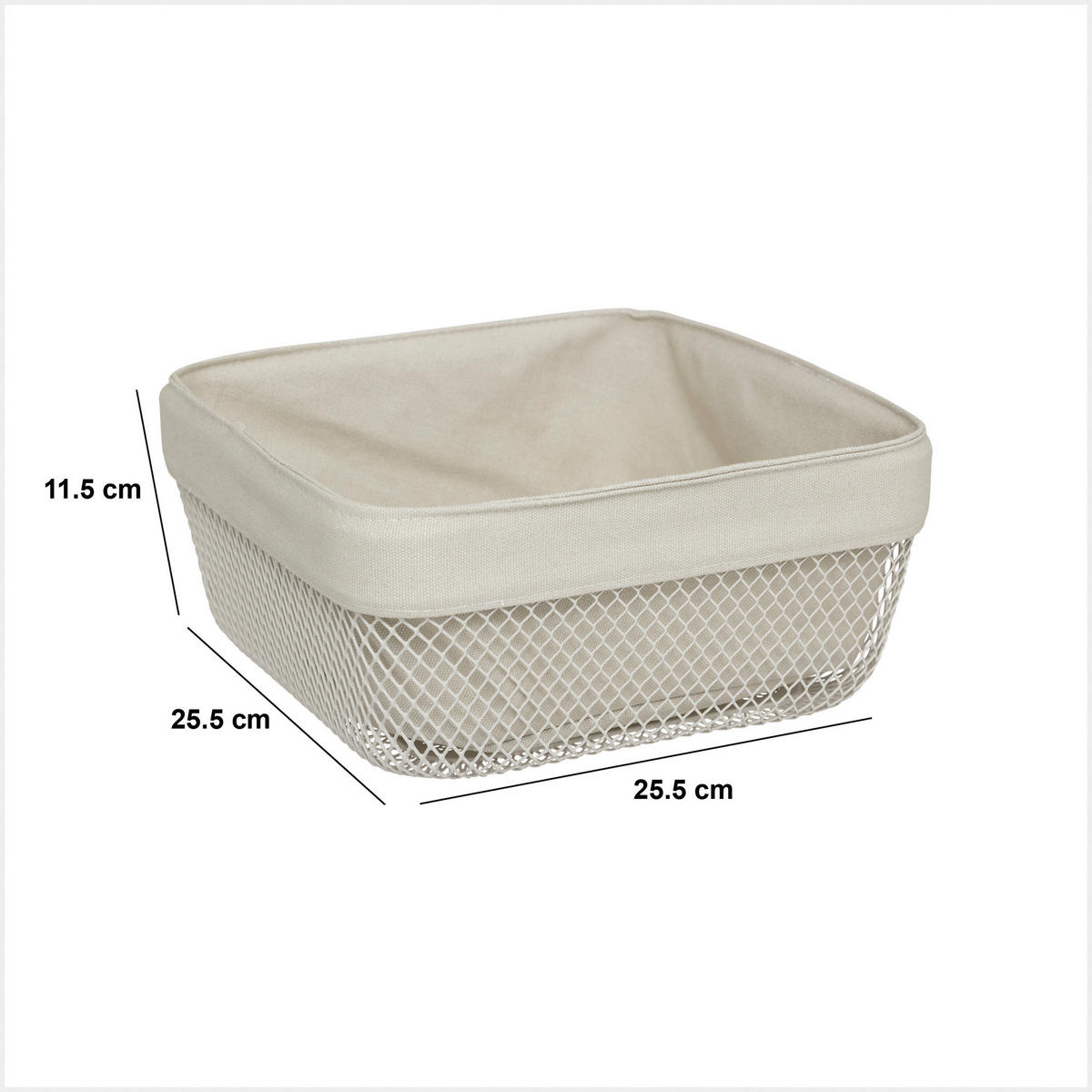 BROTKORB Mayaj 25,5/25,5/11,5 cm - Beige, Metall (25.5/11.5/25.5cm) - 5five Simply Smart