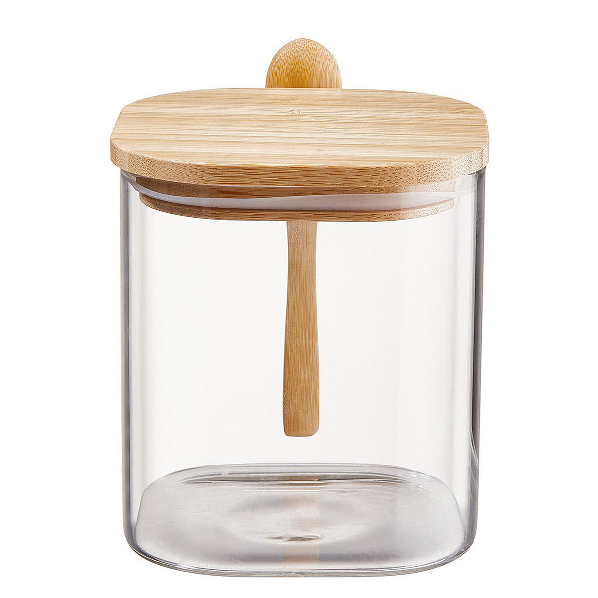 VORRATSGLAS Composition - Transparent, Glas/Holz (10/11/13cm) - Butlers