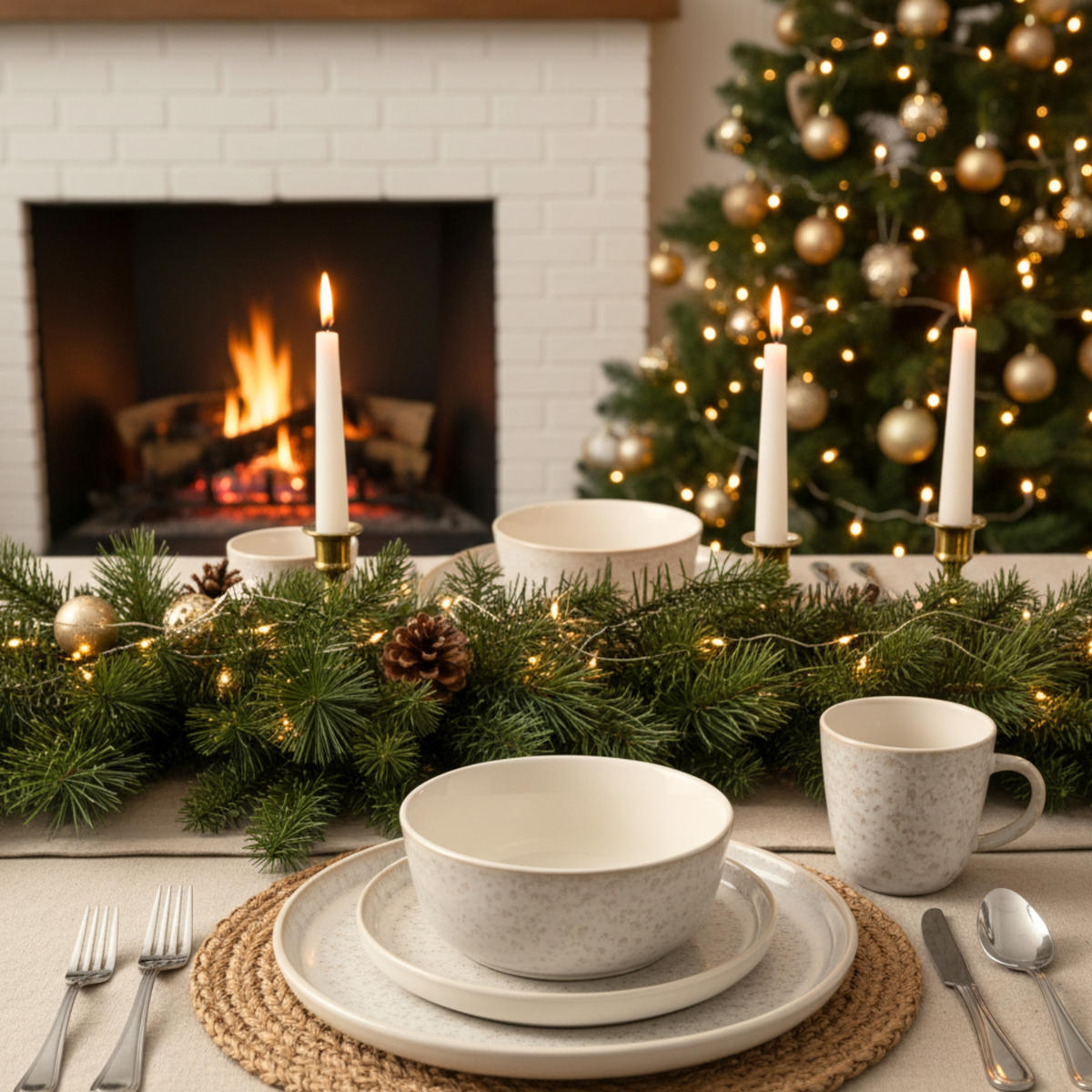 KOMBISERVICE KEY WEST - 30 teilig aus Steingut - Creme, Stein (27/10/27cm) - Sänger