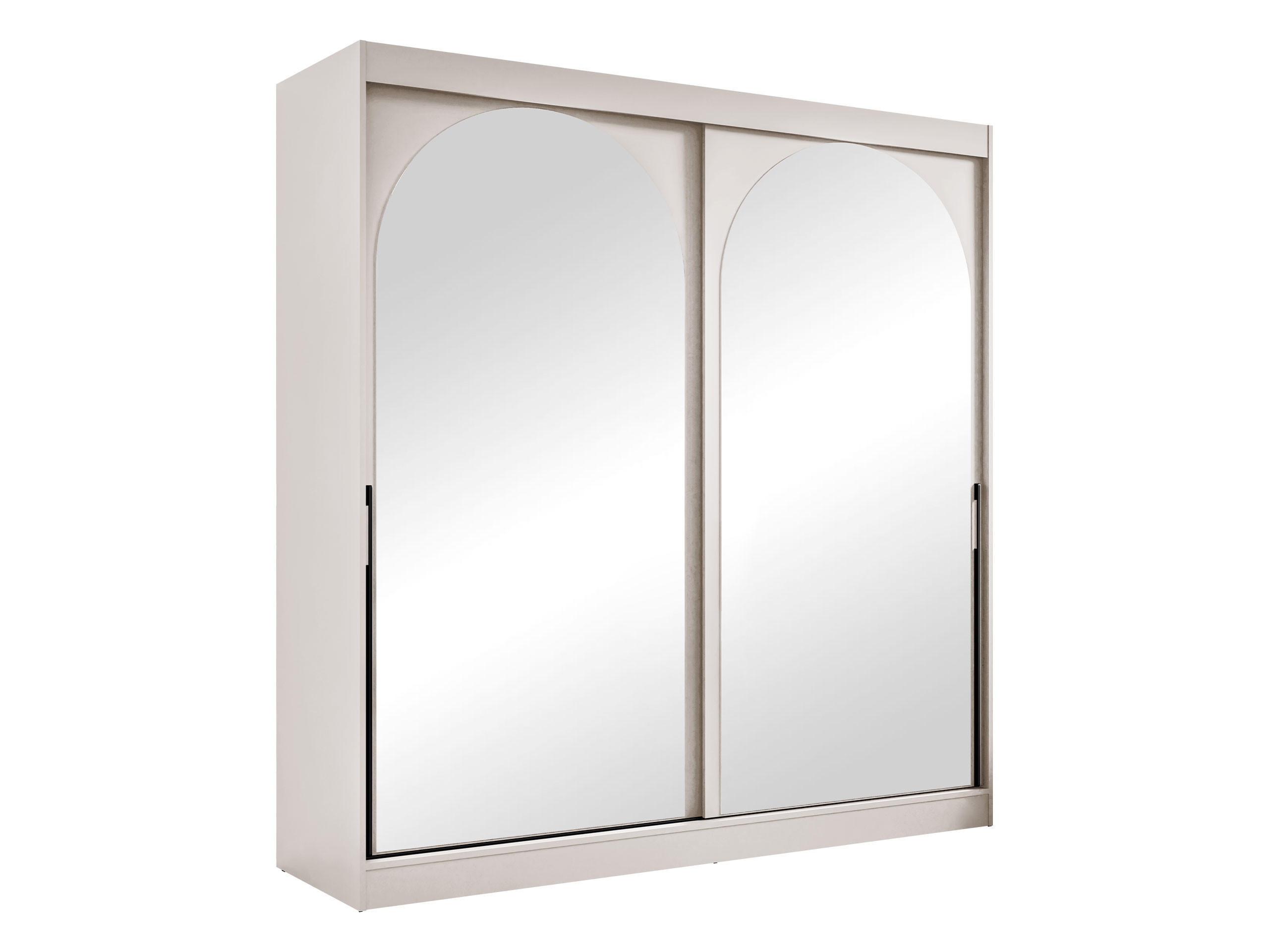 SCHIEBETÜRENSCHRANK Modin 200 - Kaschmir/Schwarz, Holzwerkstoff/Kunststoff (200/216/65cm) - MIRJAN24