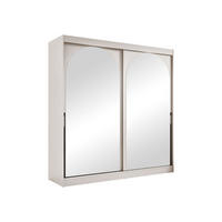 SCHIEBETÜRENSCHRANK Modin 200 - Kaschmir/Schwarz, Holzwerkstoff/Kunststoff (200/216/65cm) - MIRJAN24