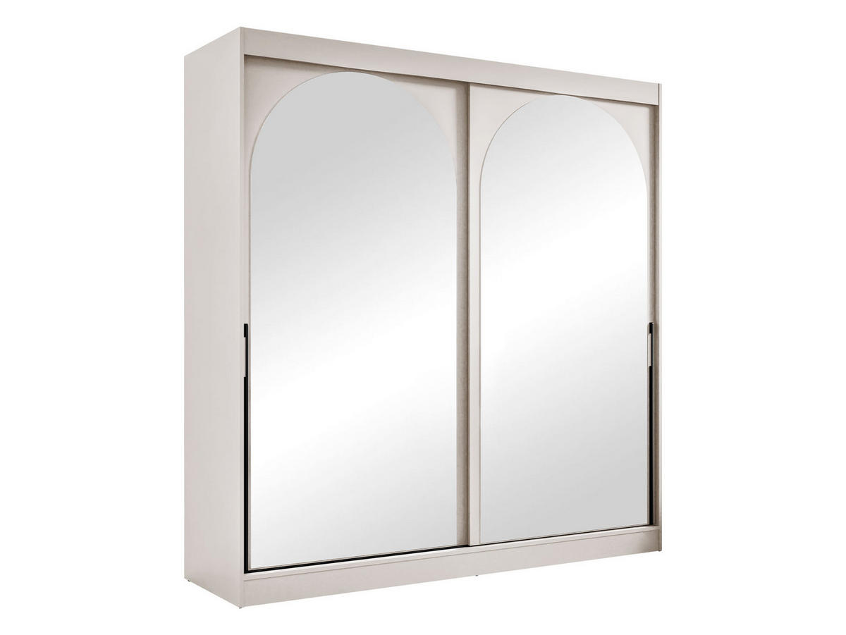 SCHIEBETÜRENSCHRANK Modin 200 - Kaschmir/Schwarz, Holzwerkstoff/Kunststoff (200/216/65cm) - MIRJAN24