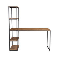 SCHREIBTISCH MIT REGAL Arne Eiche Lefkas Dunkel / Schwarz 152 / 60 / 160cm - Eichefarben/Schwarz, Holz/Holzwerkstoff (60/152/160cm) - Feldmann-Wohnen