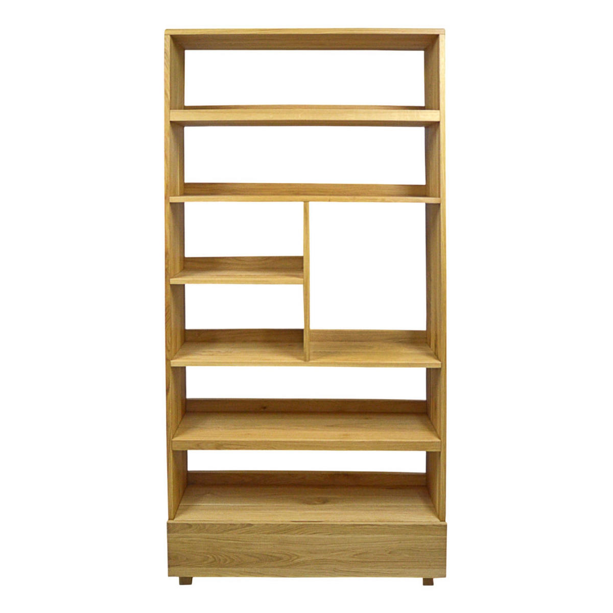 EICHENHOLZBÜCHERREGAL für das Wohnzimmer oder das Arbeitsbüro DAVOS - Eichefarben, Holz (100/215/35cm) - Rawood Furniture