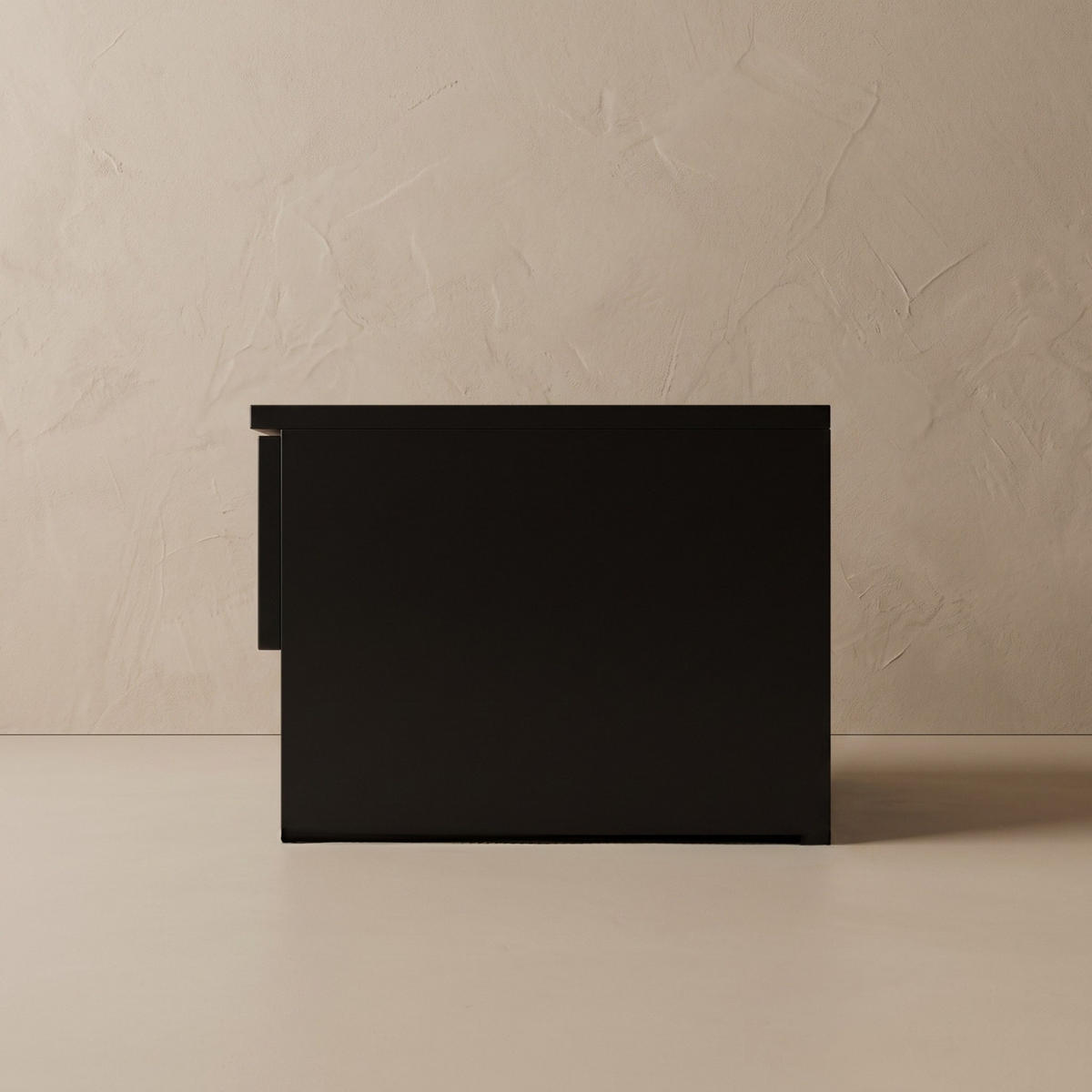 WAND-NACHTTISCH mit Schublade und Regal 40/30/21,5 cm - Schwarz, Holzwerkstoff (30/21.5/40cm) - SCENA LIVING