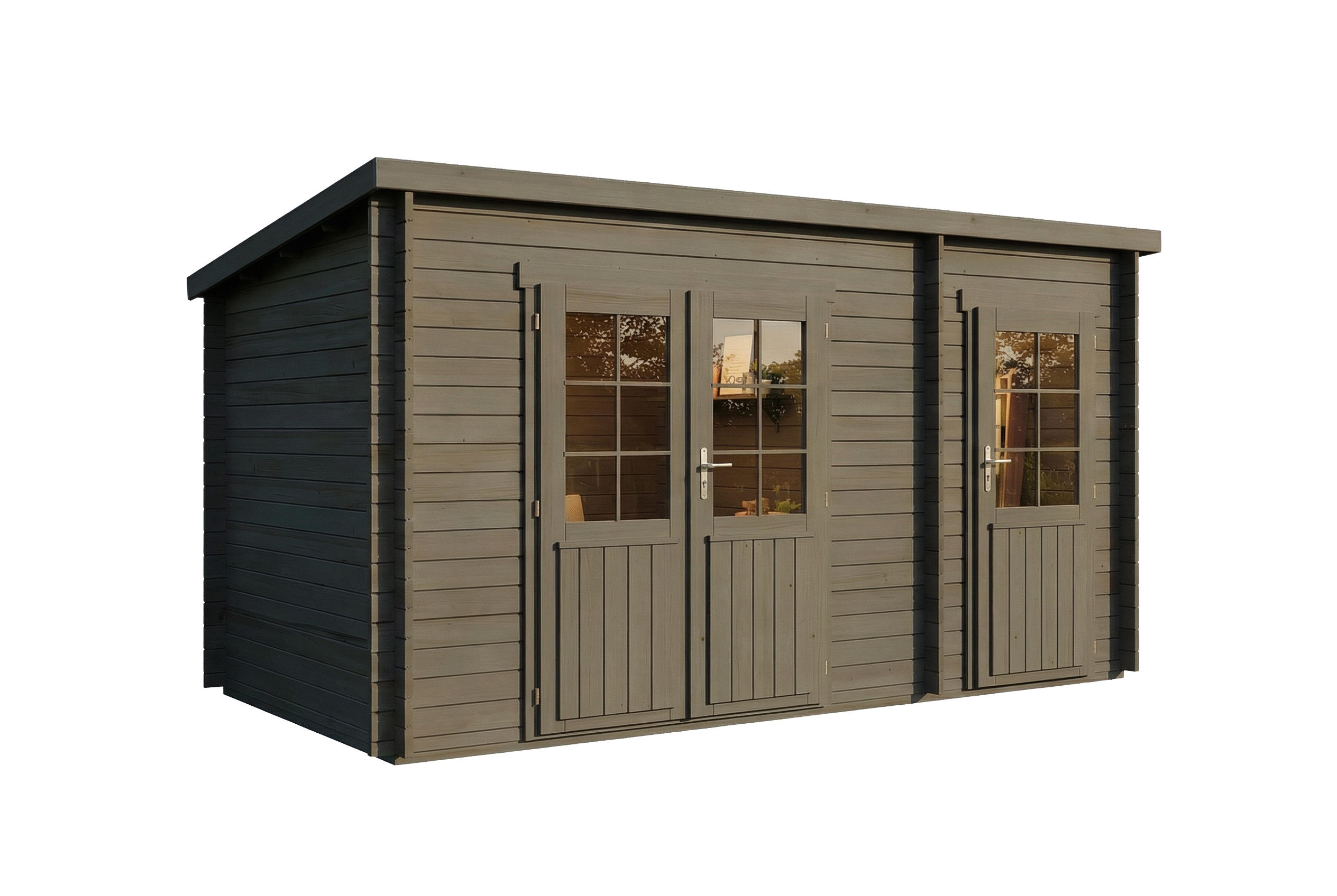 Alpholz Gartenhaus Grau 450x228x272 cm