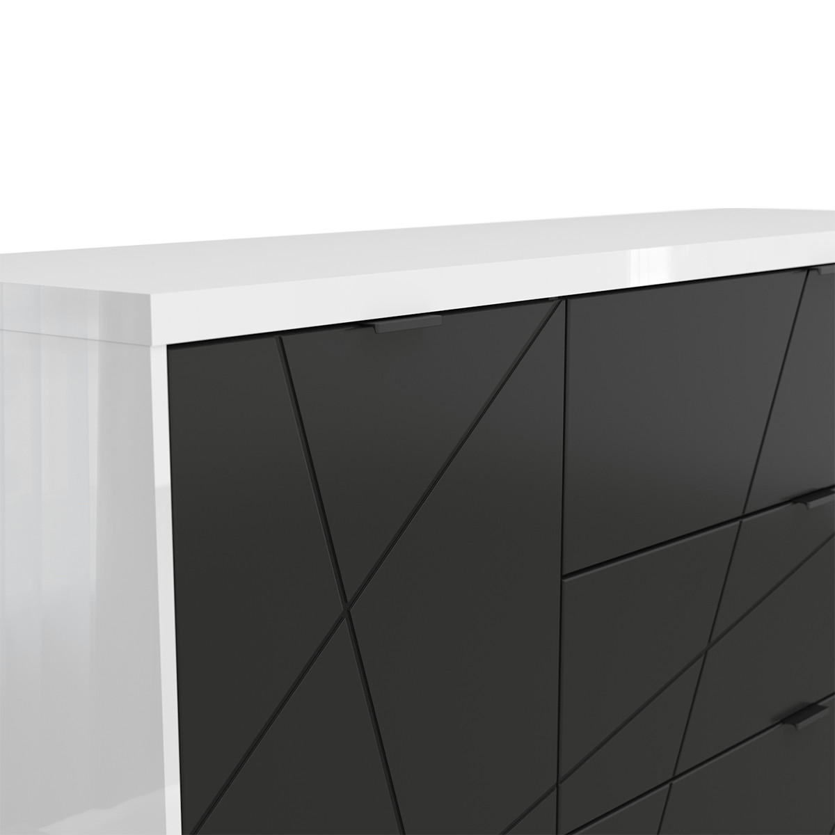 SIDEBOARD Sven Schwarz und weiß - Schwarz/Weiß, Holzwerkstoff (156/93/43cm) - Petits-meubles