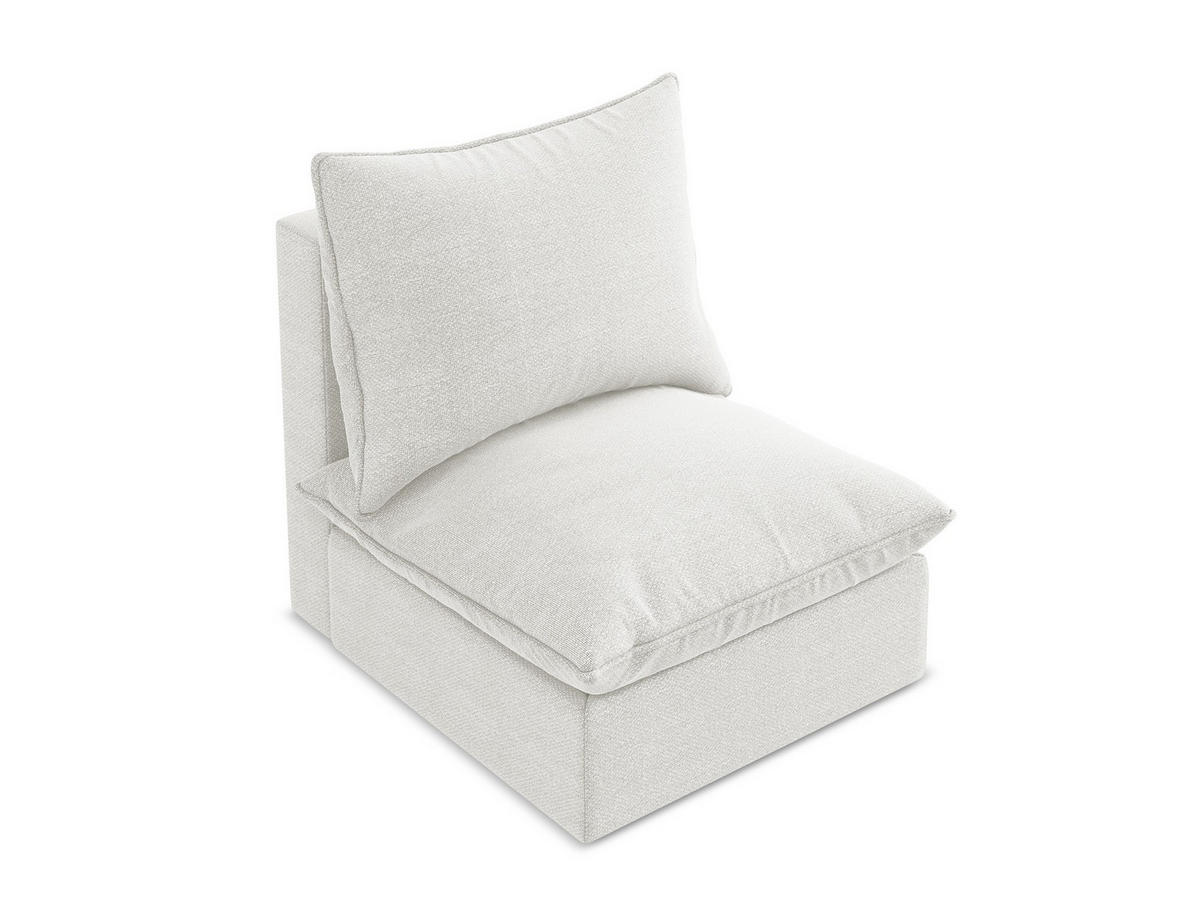 SOFAELEMENT Bouclé Stoff Weiß - Schwarz/Weiß, Holzwerkstoff/Kunststoff (75/77/90cm) - Makamii