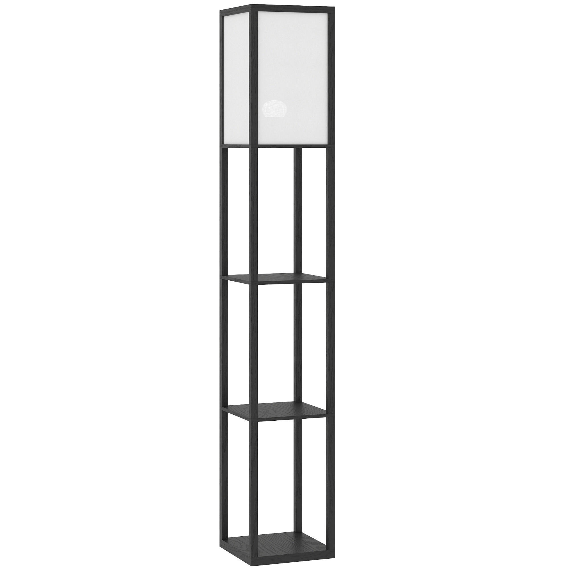 STEHLAMPE Acryl MDF Schwarz - Eichefarben, Holzwerkstoff (26/26/160cm) - HOMCOM