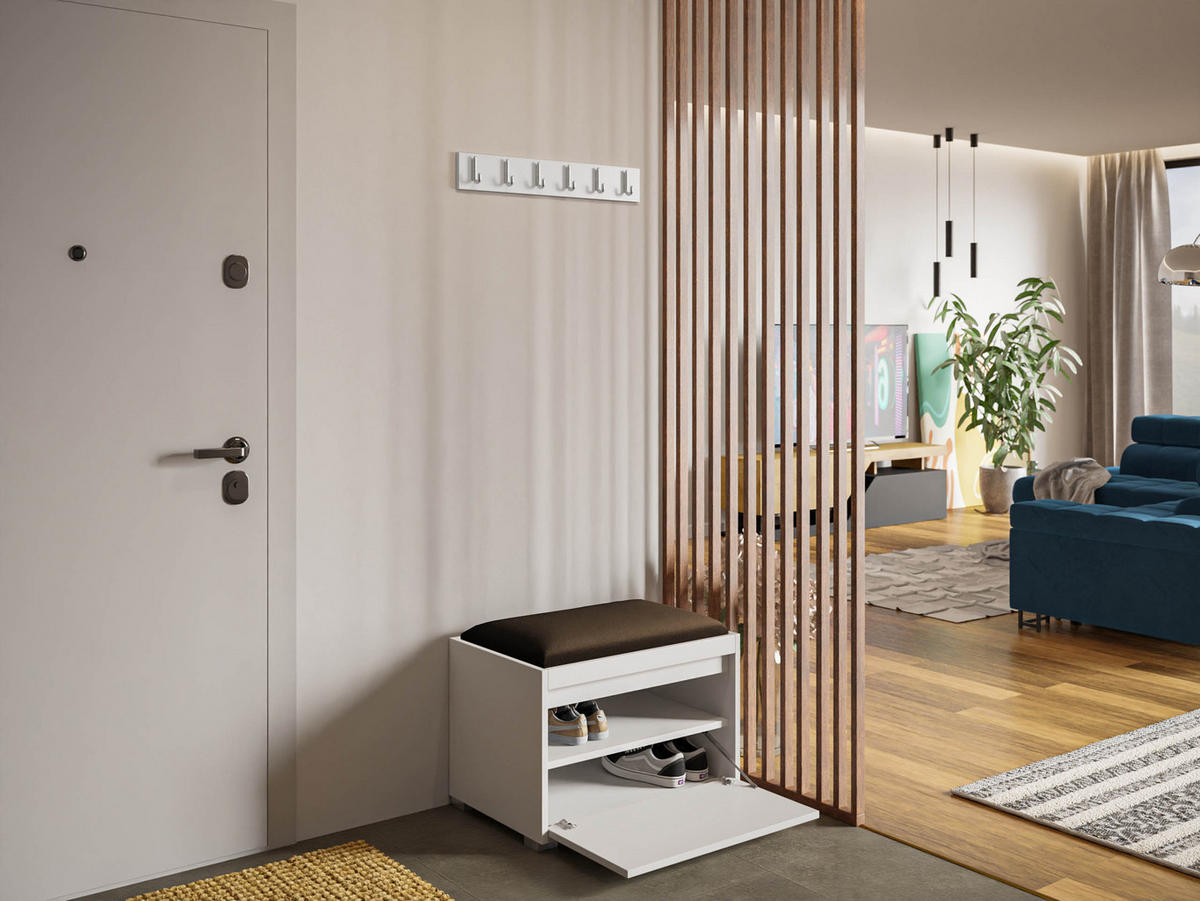 GARDEROBEN-SET Grawis 60 III - Silberfarben/Braun, Holzwerkstoff/Kunststoff (64.5/45/34cm) - MIRJAN24