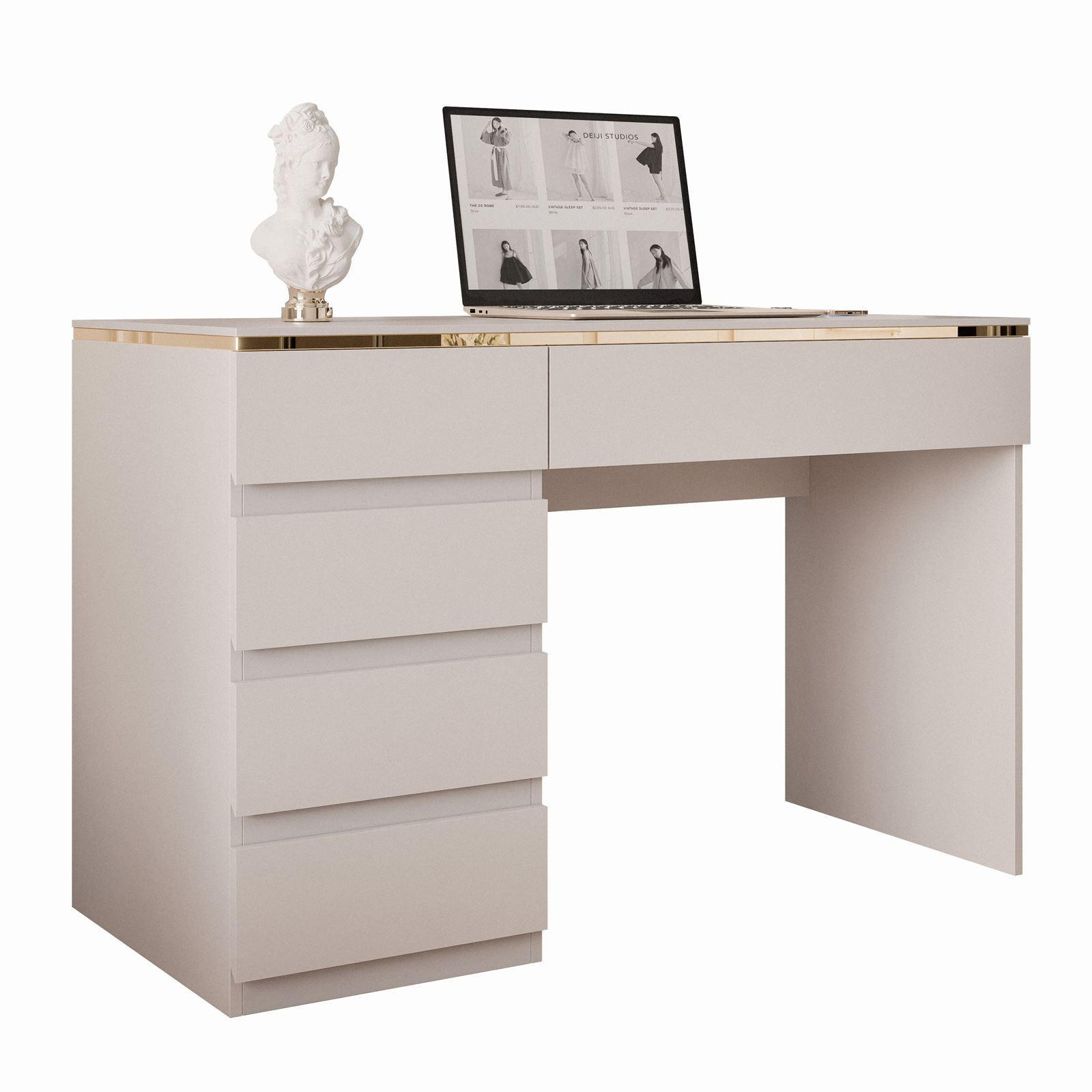 SCHREIBTISCH AURORA KASCHMIR mit Schubladen - Kaschmir, Holzwerkstoff (55/120/78cm) - Lookway