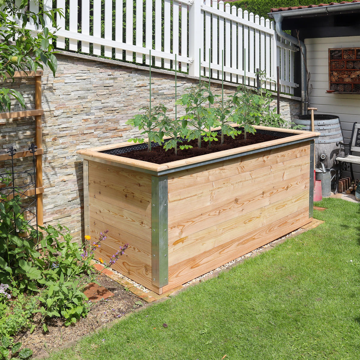 10XPFLANZSTÄBE - Dunkelgrün, Kunststoff/Metall (1/120/1cm) - Relaxdays