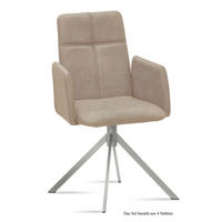 ARMLEHNSTUHL (4er-Set) Dorisa 52x92x60 Edelstahl/Natur - Edelstahlfarben/Naturfarben, Kunststoff (60/92/52cm) - 58aufmkessel