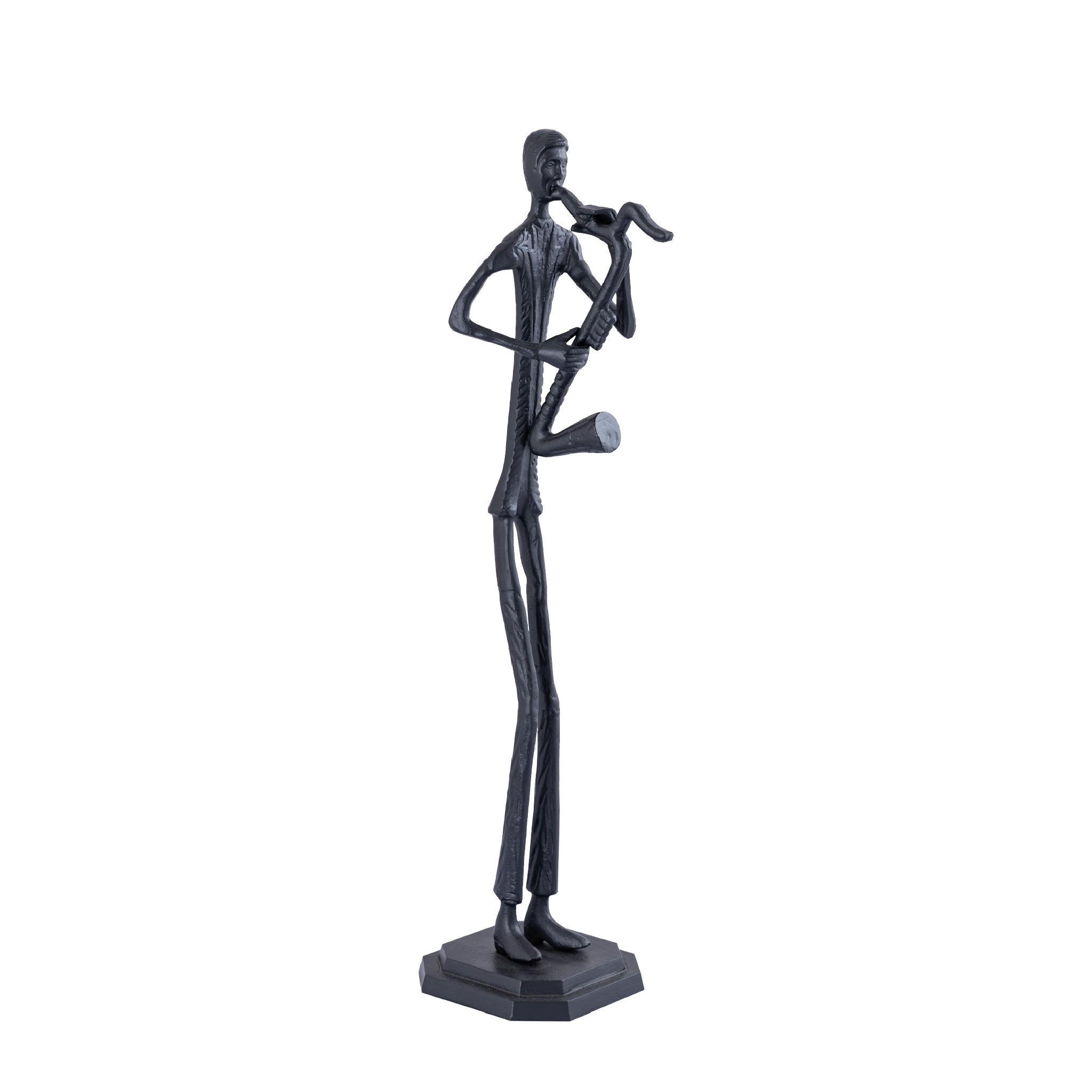 SKULPTUR Kali Schwarz 16/16/70cm - Schwarz, Metall (16/70/16cm) - PTMD Collection