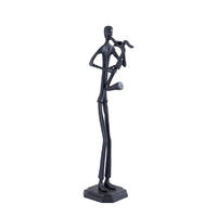 SKULPTUR Kali Schwarz 16/16/70cm - Schwarz, Metall (16/70/16cm) - PTMD Collection