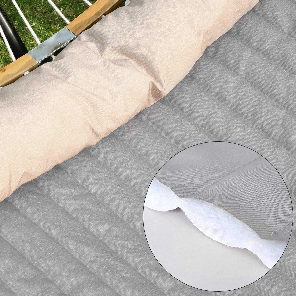 HÄNGEMATTE - Grau, Textil (140/1/200cm) - Hansiro