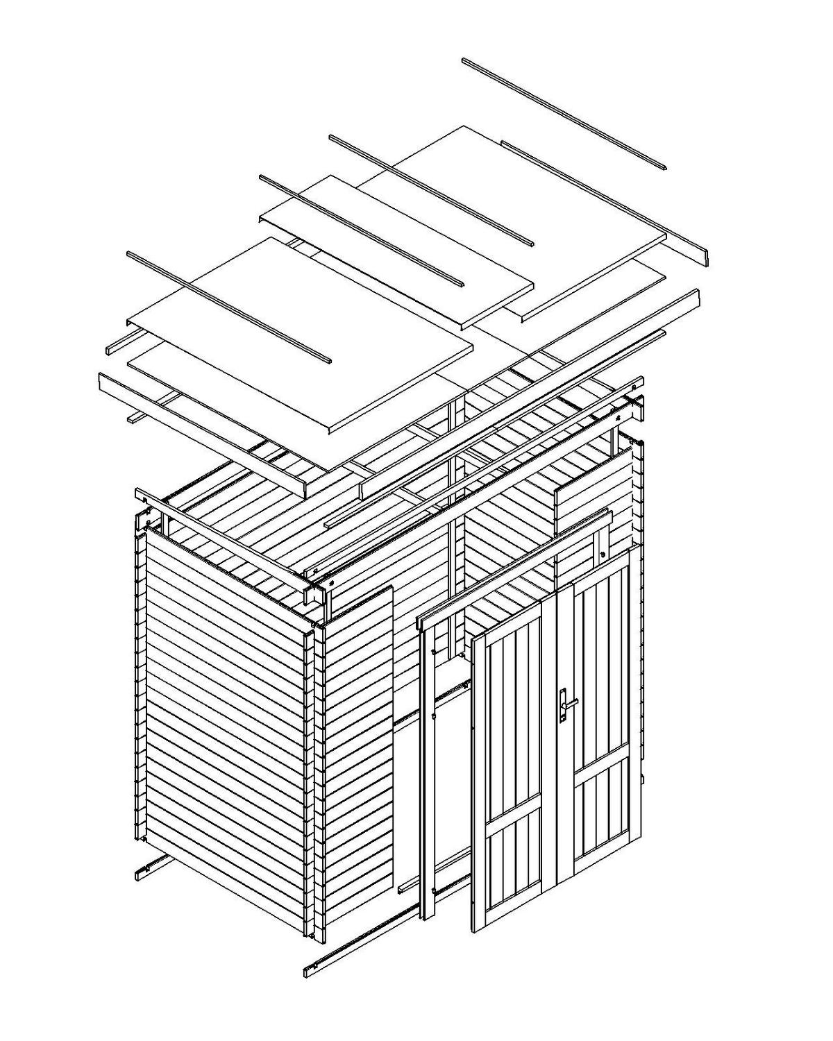 HOLZ-GARTENHAUS 2,22 m² TIMBELA M311F1 - Naturfarben, Holz (204/200/142cm) - Timbela