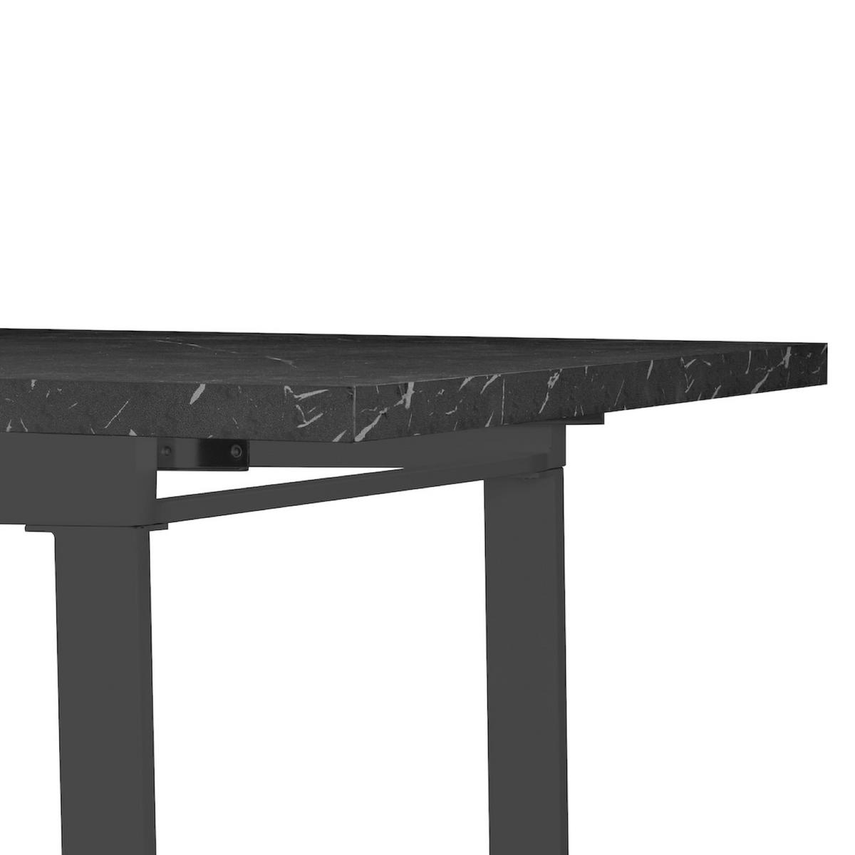 ESSTISCH ANNA 120-160/80/76 cm Marmor-Schwarz - Anthrazit/Schwarz, Holzwerkstoff/Metall (80/120/77cm) - B&D Home