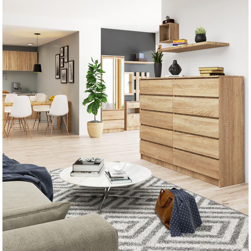 Thumbnail - Raumhirsch Furniture Kommode, Sonoma Eiche, Holzwerkstoff, 160x121x40 cm, Wohnzimmer, Kommoden & Sideboards, Kommoden