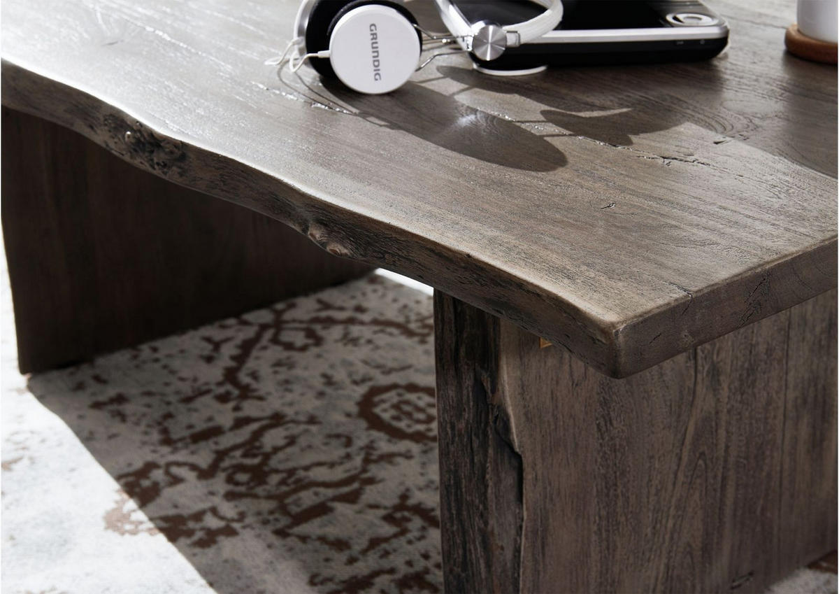 COUCHTISCH Akazie 120x70x45 grau lackiert PURE ACACIA #425 - Grau, Holz (120/70/45cm) - Massivmoebel24