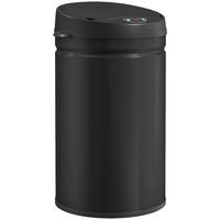 MÜLLEIMER AUTOMATISCHER 30L 32/30,5/51 cm Edelstahl Schwarz Infrarotsensor Küche - Schwarz, Metall (30.5/51/32cm) - Rolipo