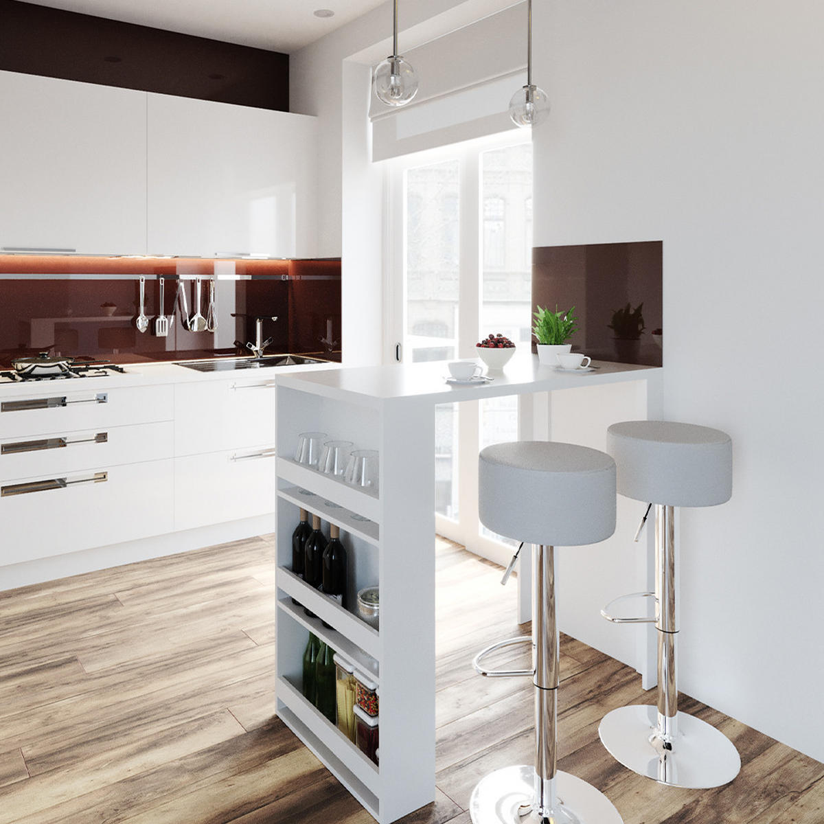 BARTISCH Weiß 57 x 117 cm - Weiß, Holzwerkstoff (57/106/117cm) - Vicco