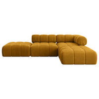 ECKSOFA modulares Sofa Kerru-L1 - 285x190x70 cm Senfgelb Cord - Currygelb, Holzwerkstoff/Textil (285/190cm) - ALTDECOR