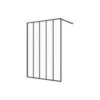 DUSCHTRENNWAND Seitenwand italienische Dusche - Industrial Style - Schwarz matt - 140 x 200 cm - ATALIA II - Schwarz, Metall (140/200cm) - Vente-Unique