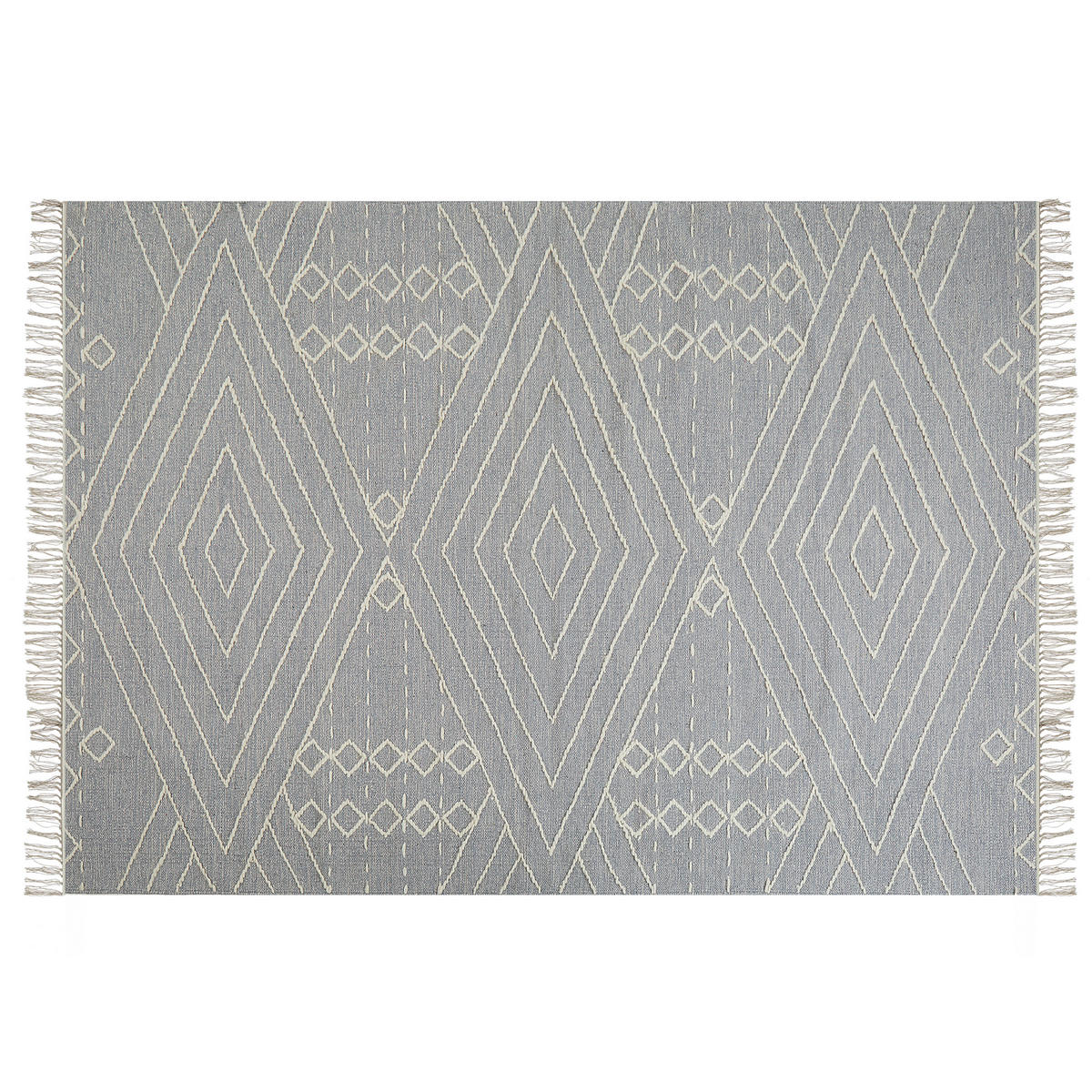 KURZFLOR-TEPPICH Khenifra 200/140 cm - Grau, Textil (140/200cm) - Beliani