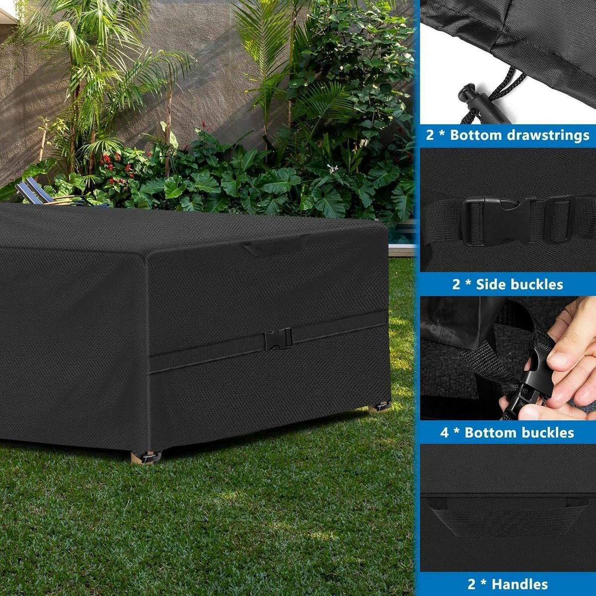 GARTENMÖBEL-ABDECKHAUBE 420D Oxford 220 x 90 x 74 cm - Schwarz, Textil (74/185/122cm)