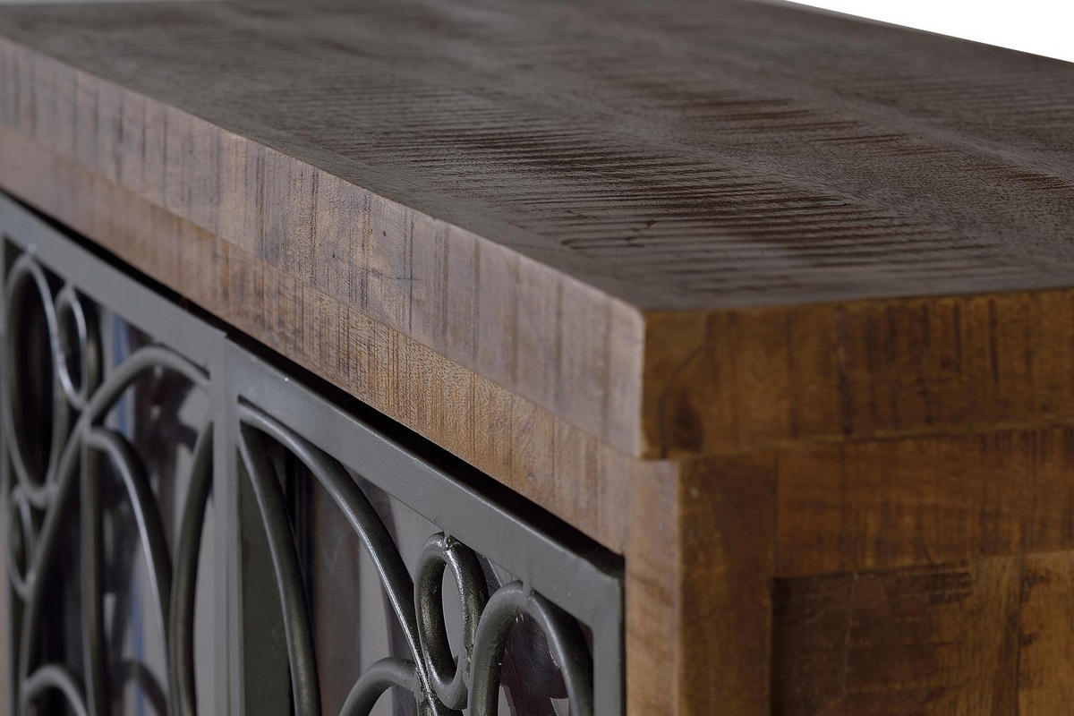 VITRINE gealtertem braunem Mangoholz - Braun, Holz (40/130/100cm) - Giner y Colomer