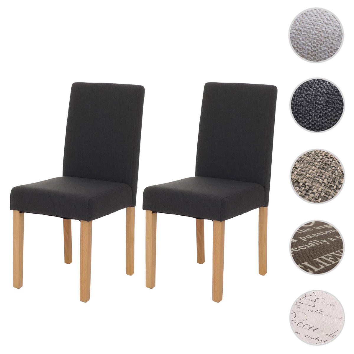 ESSZIMMERSTUHL Schwarz, Braun 2er-Set - Schwarz/Braun, Textil (43/90/56cm) - MCW