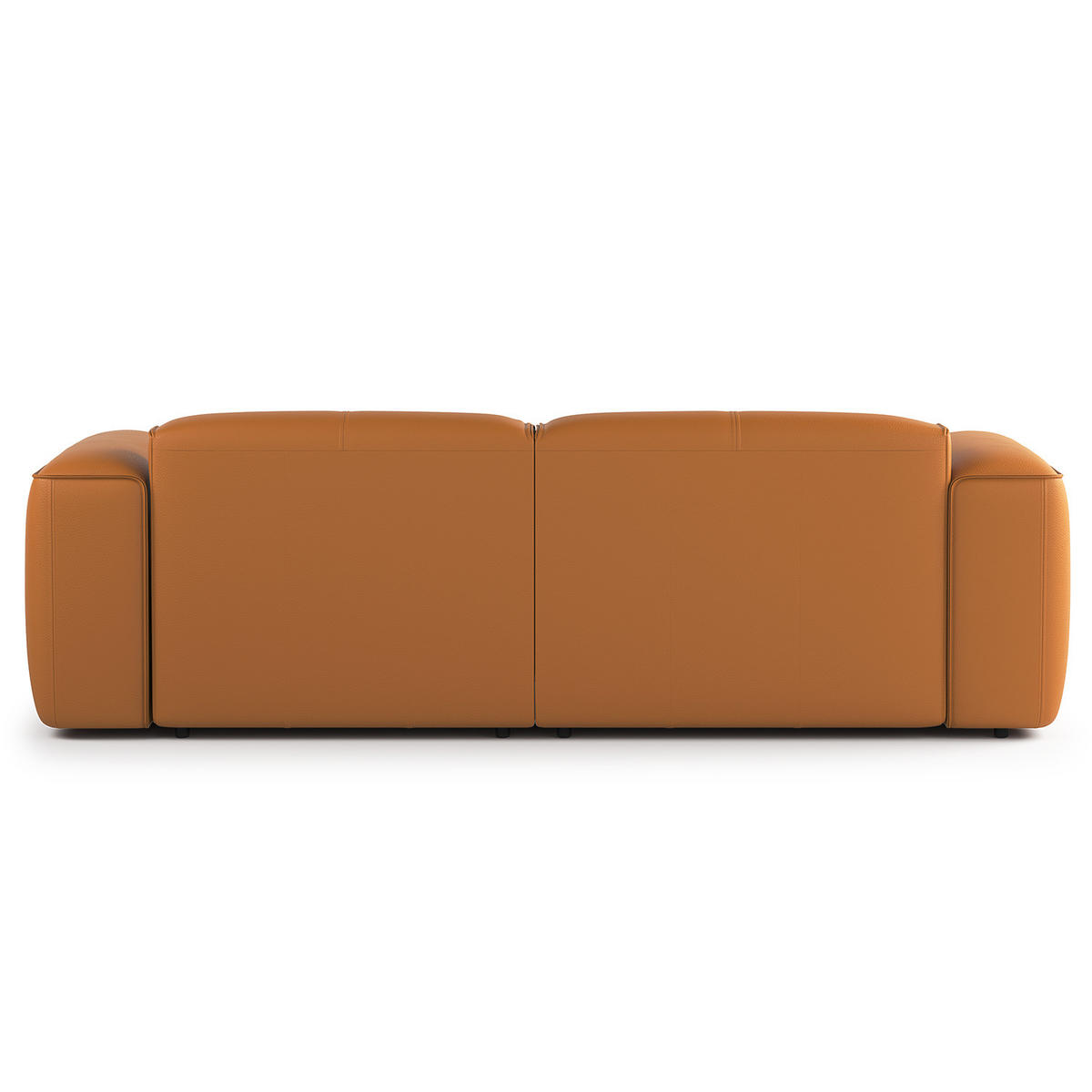 ECKSOFA mit XL-Longchair - Cognac/Schwarz, Leder/Kunststoff (260/171cm) - home24