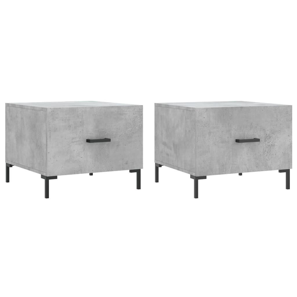 COUCHTISCHE 2 Stk. Betongrau 50x50x40 cm Holzwerkstoff - Grau, Holzwerkstoff (50/50/40cm) - furnicato