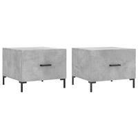 COUCHTISCHE 2 Stk. Betongrau 50x50x40 cm Holzwerkstoff - Grau, Holzwerkstoff (50/50/40cm) - furnicato