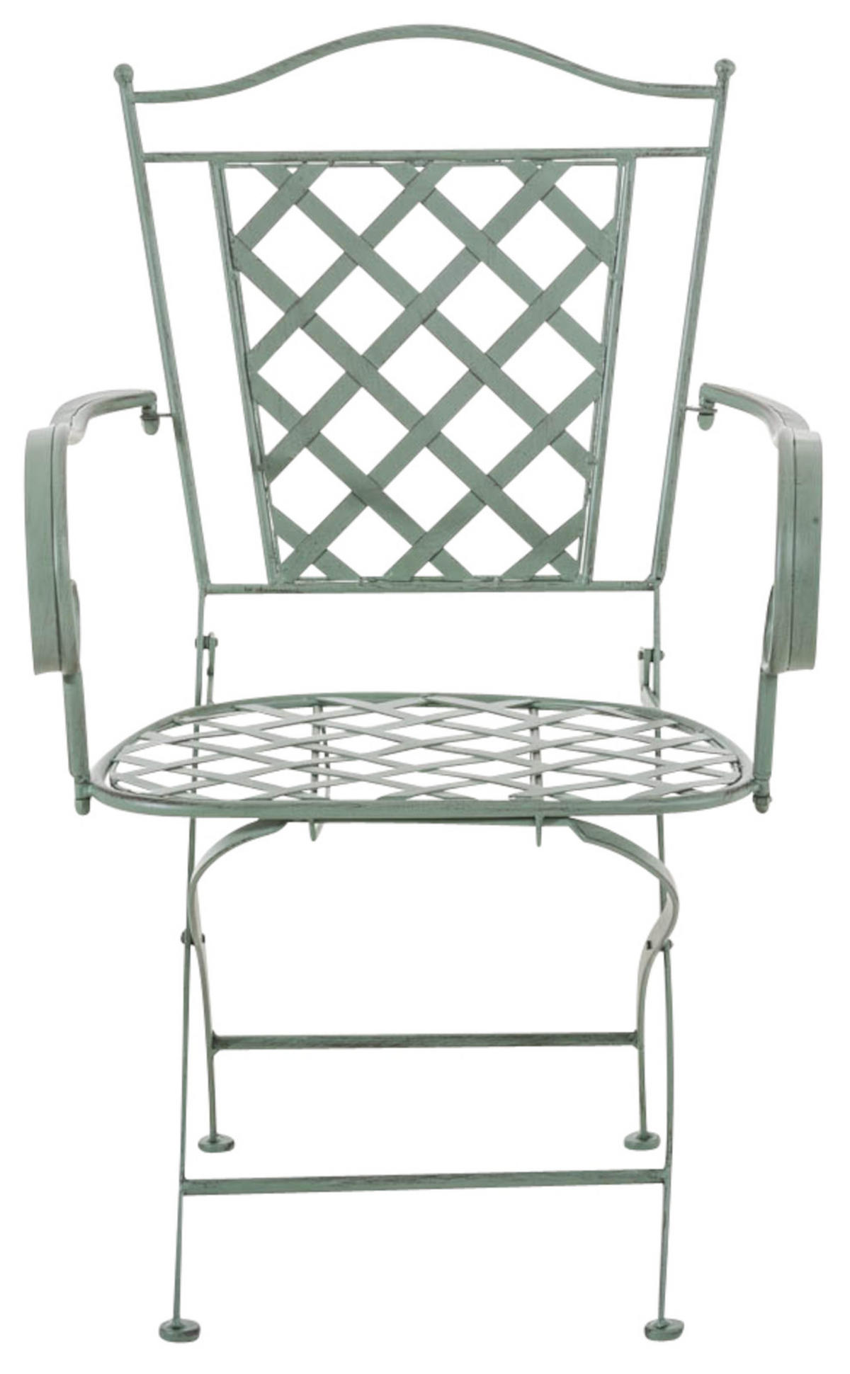 GARTENSTUHL 2er Set Metall antik-grün - Grün, Metall (56/93/51cm) - CLP