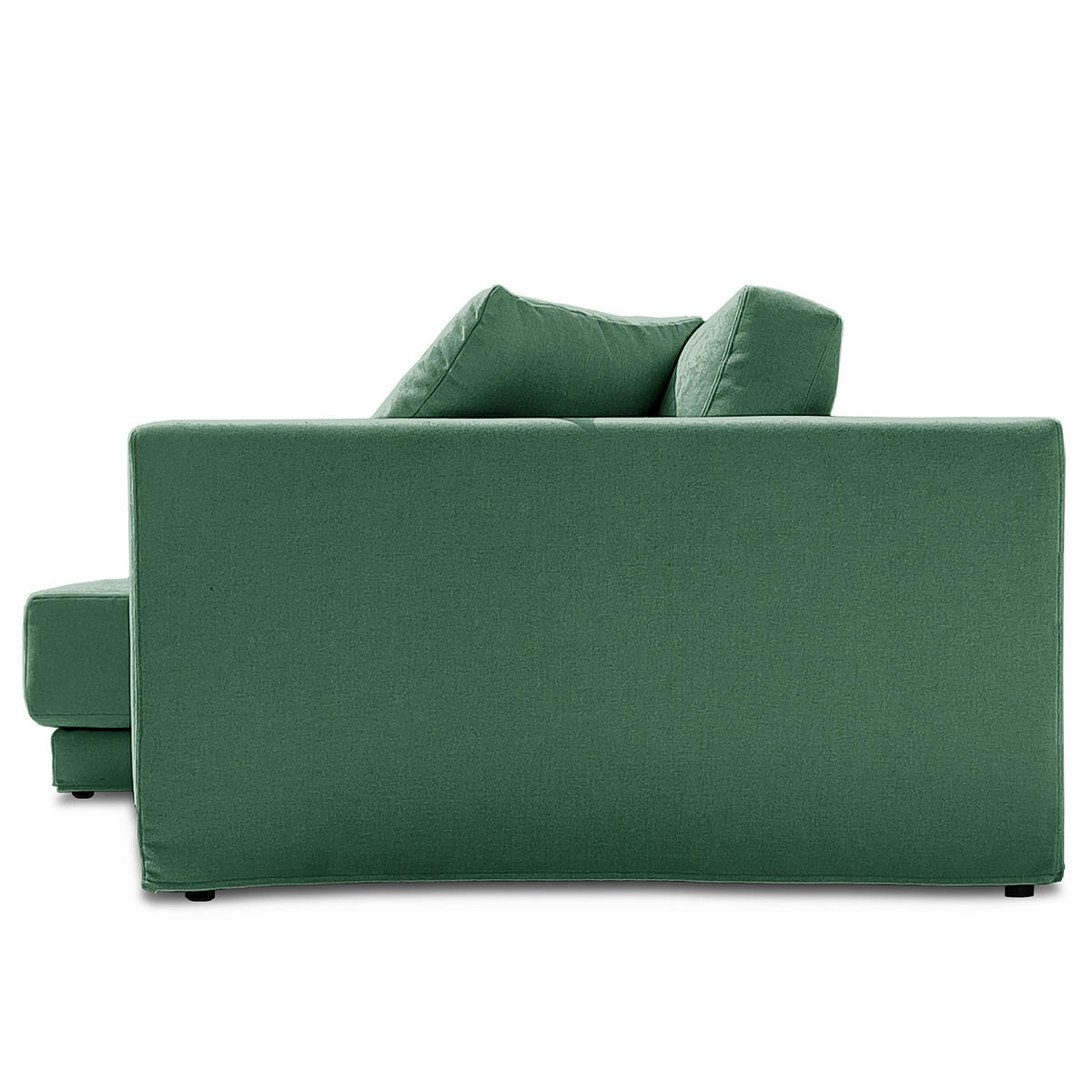 ECKSOFA mit Wechselbezug - Longchair, Webstoff - Schwarz/Grün, Kunststoff/Textil (260/155cm) - home24
