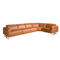 ECKSOFA Ecke Braun Schwarz 310/310/97 cm. - Braun, Leder/Metall (310/310cm) - ANGEL CERDA